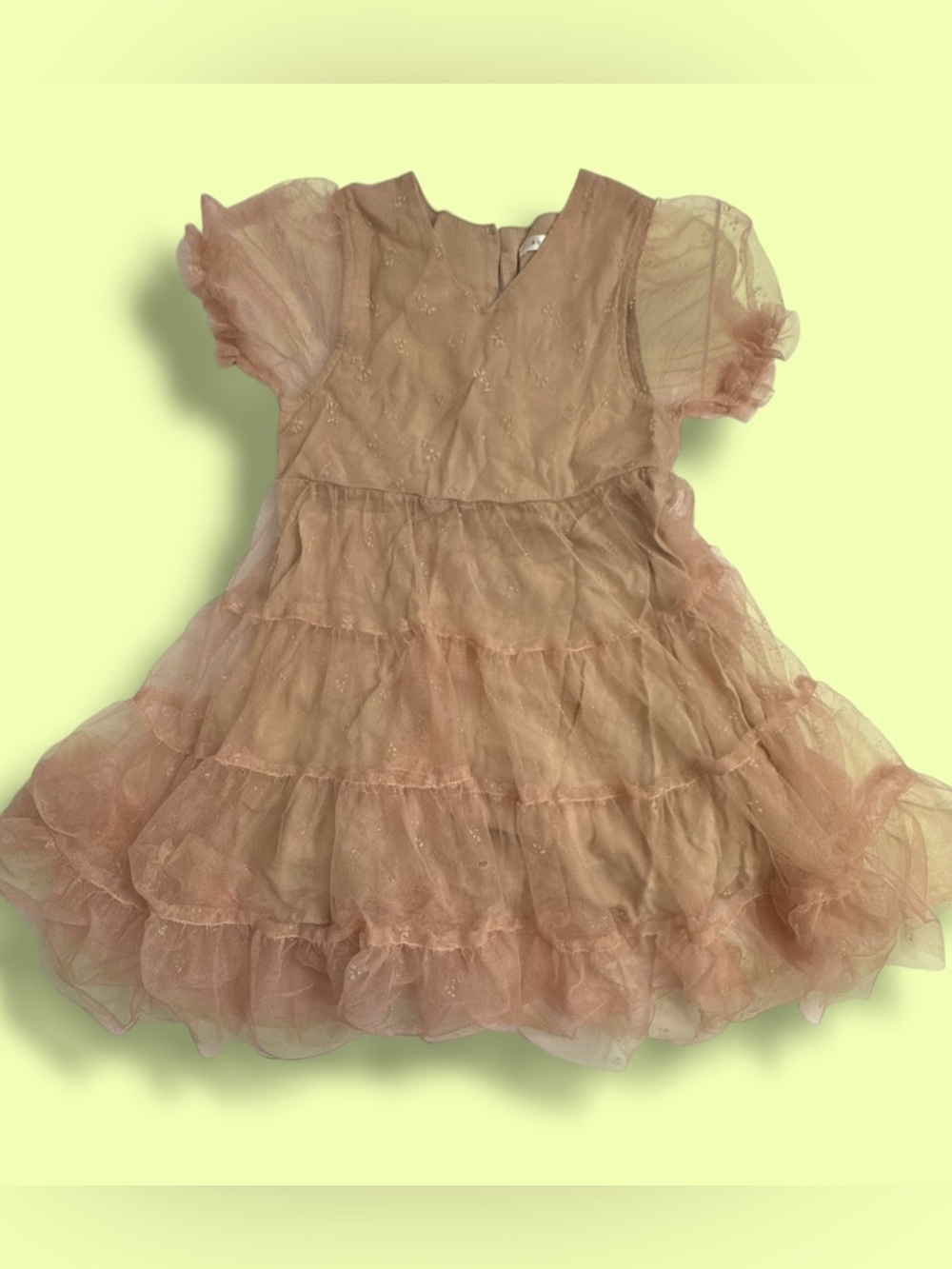 Noralee Valentina Tiered Dress Girls 4 Pink Mocha Tulle Ruffled Party Fairy